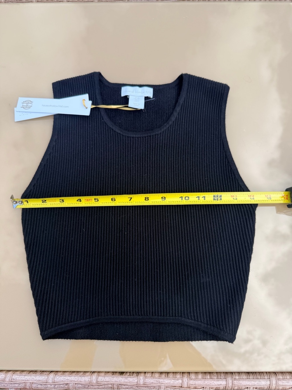 House of Harlow 1960 Black Ribbed Tank Top - Picture 3 of 6